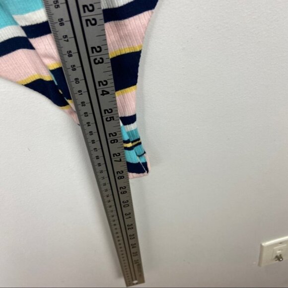 NEW Nordstrom AFRM Striped Bodysuit Double V Mooni Light‎ Pastel Pink Blue NWOT - Picture 16 of 16